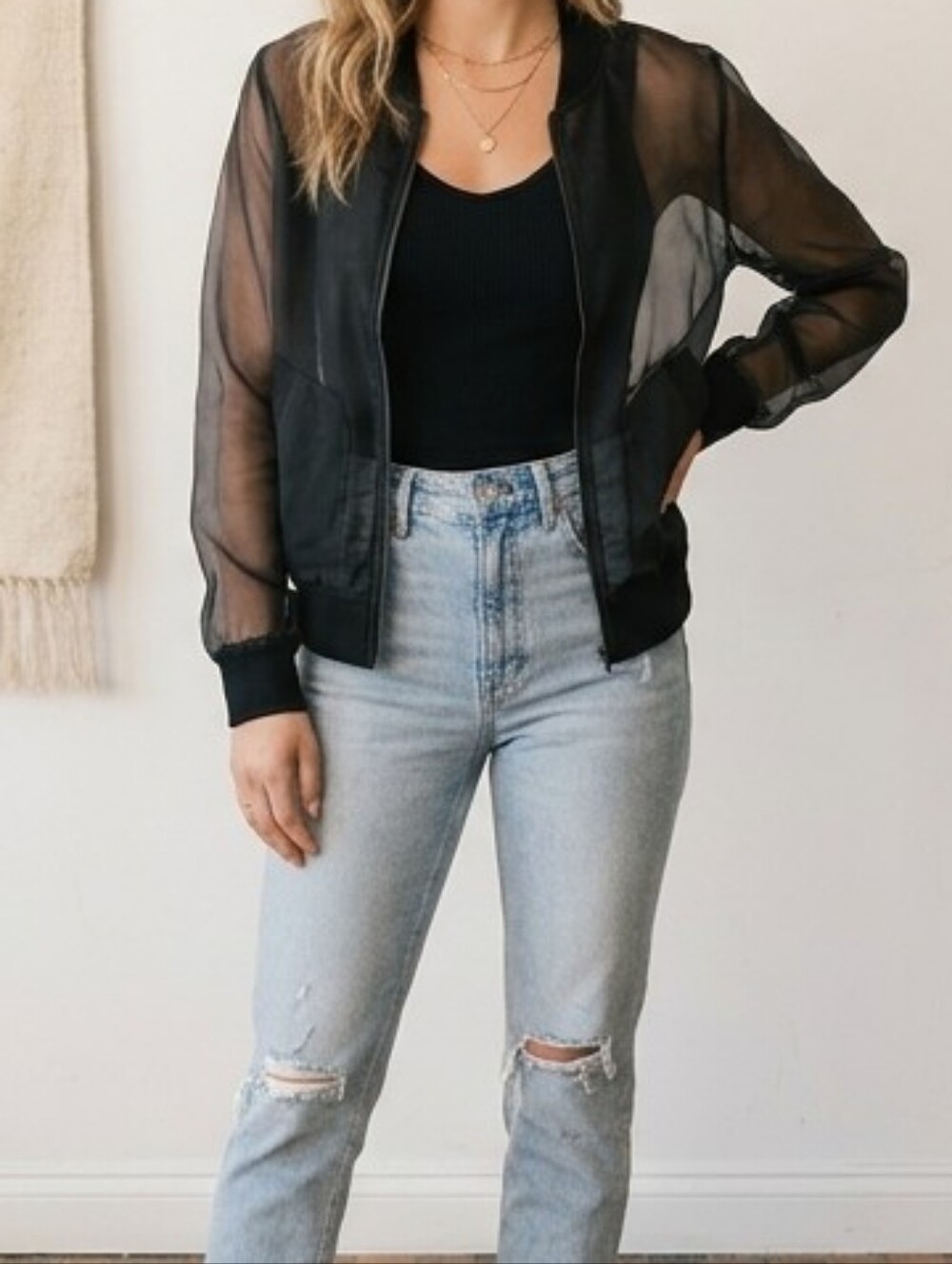 Dolan By Anthropologie Organza Bomber Jacket